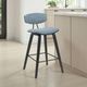Armen Living Fox 4-Piece Black/Blue Barstool Set-1