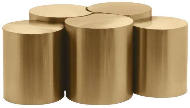 Meridian Furniture Dimple 5-Piece Gold Modular Nesting Coffee Table Set-0