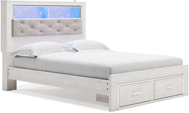 Signature Design by Ashley® Altyra White Queen Upholstered Storage Bookcase Bed-0