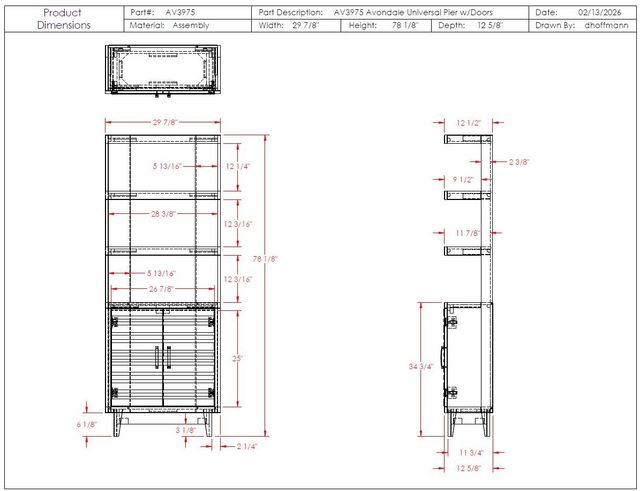 Legends Home Avondale Charcoal Universal Pier with Doors-2