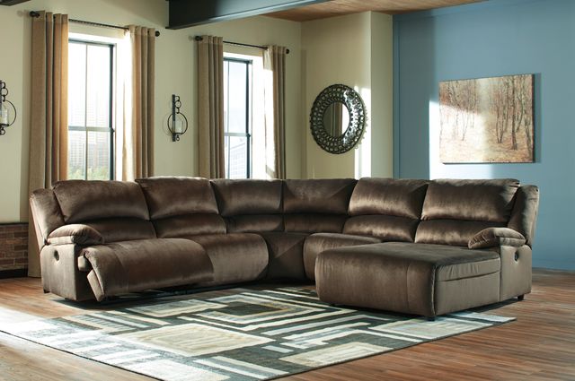 Signature Design by Ashley® Clonmel 5-Piece Chocolate Power Reclining Right-Arm Facing Sectional and Chaise-2