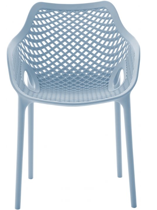 Meridian Furniture Mykonos Sky Blue Plastic Outdoor Patio Dining Chair-1