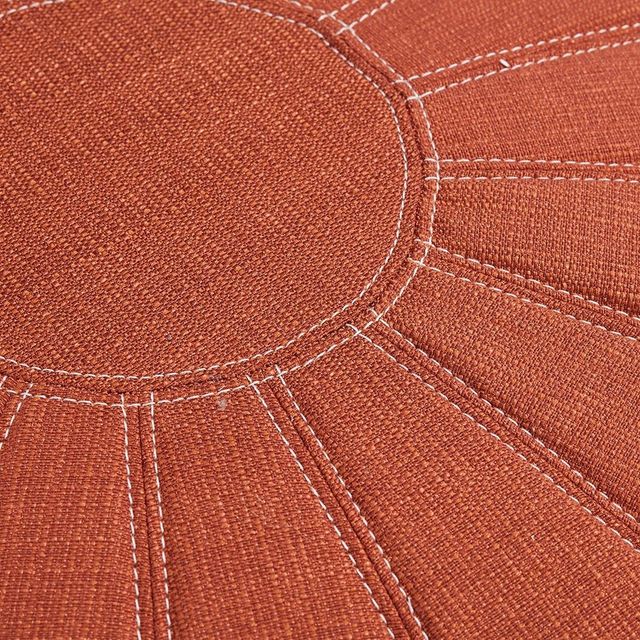 Olliix by Madison Park Orange Kelsey Round Pouf Ottoman-2