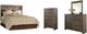 Signature Design by Ashley® Juararo 4-Piece Dark Brown Queen Panel Headboard Bed Set-0
