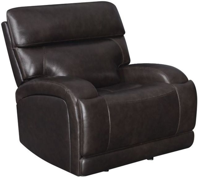 Coaster® Longport Dark Brown Upholstered Power Glider Recliner-0