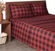 Olliix by Woolrich Red/Black Buffalo Check California King Flannel Cotton Sheet Set-3