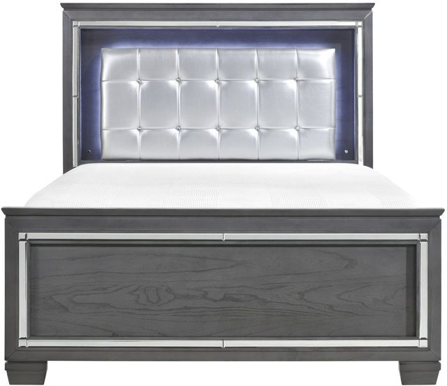 Mazin Furniture Allura Gray/Silver Full Panel Bed-1