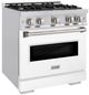 ZLINE Classic 30" Satin Stainless Steel Pro Style Gas Range with White Matte Door-2