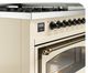 Ilve® Nostalgie II Noblesse 48'' Antique White Pro Style Dual Fuel Range with Burnished Trim-4