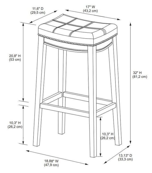 Linon Claridge Blue Bar Stool-1