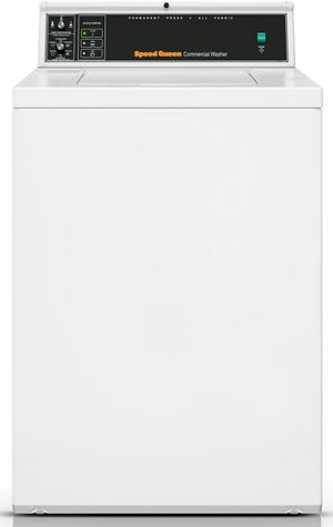 Front view of the Speed Queen® Commercial 26" White Agitator Top Load Washer