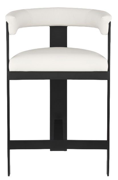 Meridian Furniture Romeo Cream/Matte Black Counter Stool-1