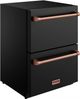 Thor Kitchen Gordon Ramsay Collection 24” 5.4 Cu. Ft. Anti-Fingerprint Black Built-In or Freestanding Under the Counter Refrigerator Drawer with Rose Gold Handle-2