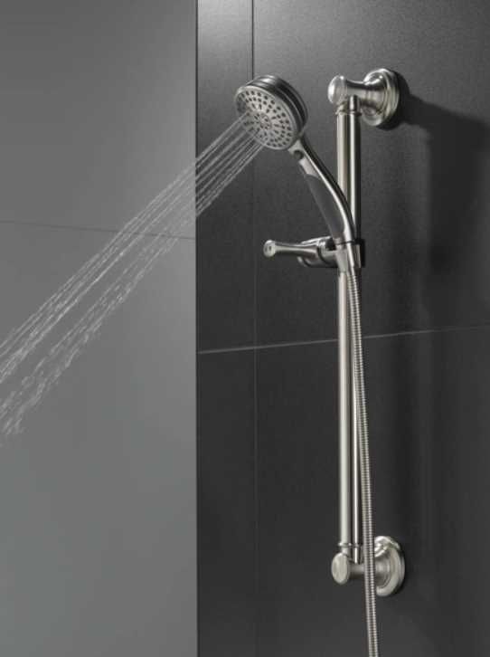 Delta Universal Showering Stainless 9-Setting ActivTouch® Hand Shower with Traditional Slide Bar/Grab Bar-3