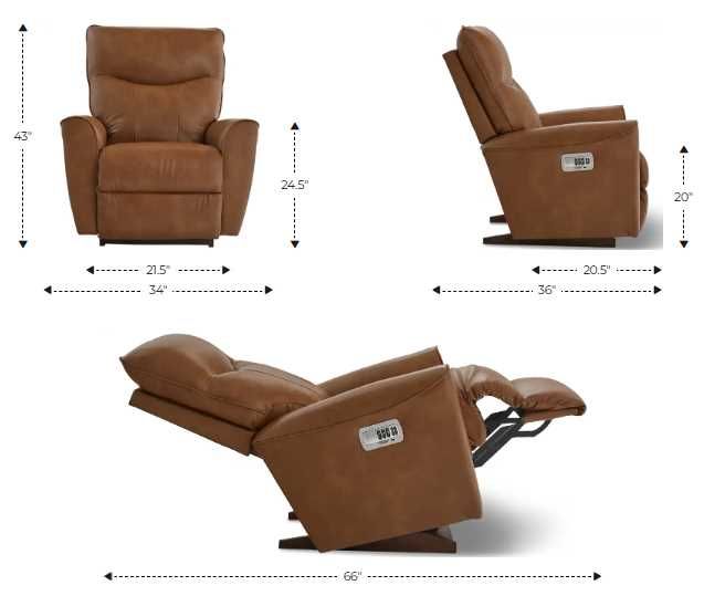 La-Z-Boy® Belmont Chestnut Power Rocking Recliner with Headrest-2