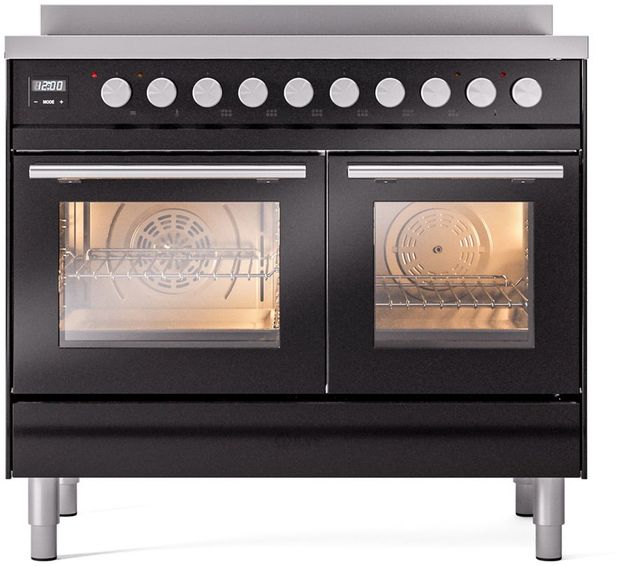 Ilve® Professional Plus II 40" Glossy Black Pro Style Induction Range-2
