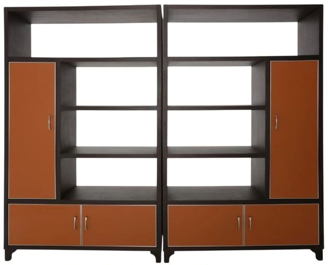 Michael Amini® 21 Cosmopolitan™ 2-Piece Diablo Orange/Umber Bookcase-1