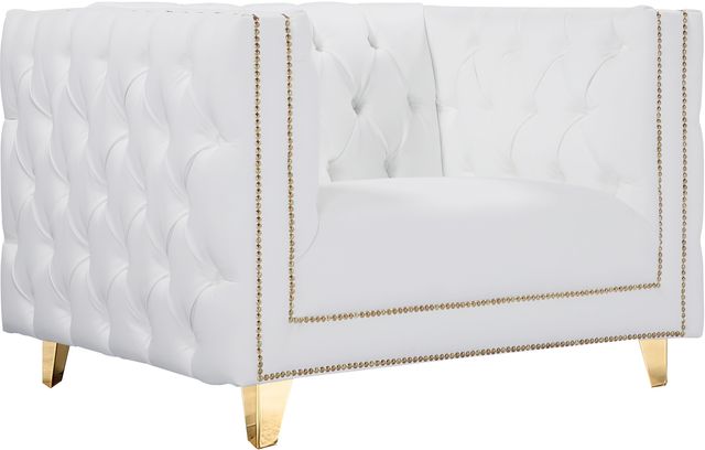 Meridian Furniture Michelle White Faux Leather Chair-0