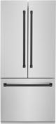 ZLINE Autograph Edition 36" 19.6 Cu. Ft. Stainless Steel Built In French Door Refrigerator with Water Dispenser and Ice Maker in Matte Black Accents-0