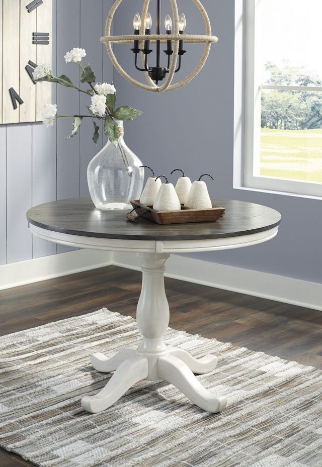 Signature Design by Ashley® Nelling Dark Brown Dining Room Table with White Base-2