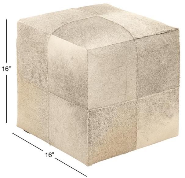 Deco Marche U Select Beige/Gray Patchwork Ottoman-3
