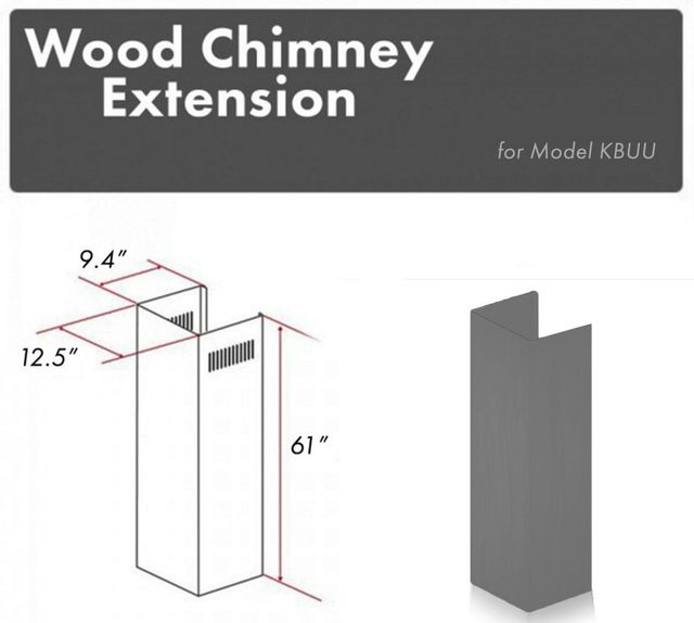 ZLINE 61" Gray Wall Hood Extension-2