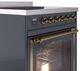 Ilve® Nostalgie II Noblesse 30'' Blue Gray Pro Style Induction Range with Brass Trim-1