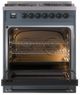 Ilve® Nostalgie II Noblesse 30'' Blue Gray Pro Style Dual Fuel Range with Burnished Trim-1
