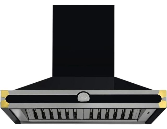 La Cornue CornuFé 90 AlberTine 36" Gloss Black Wall Mounted Chimney Hood-0
