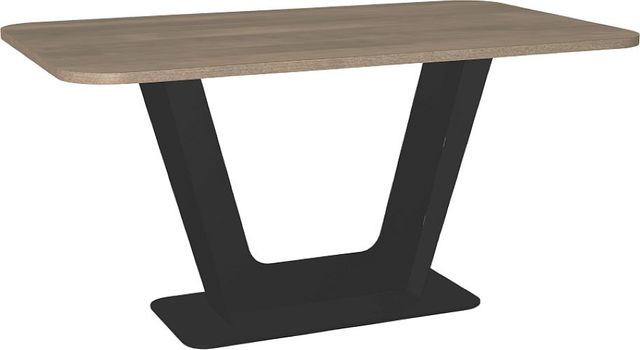 Amisco Customizable Amelia 60" Rectangular Dining Table with Radius Corners and 1" Birch Veneer Top-0