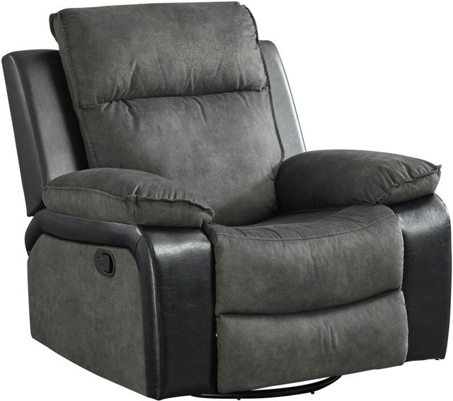 Signature Design by Ashley® Woodsway Gray Swivel Glider Recliner-1