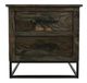 International Furniture Direct Dark Teak Stained Dark Nightstand-1