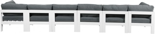 Meridian Furniture Nizuc 6-Piece Gray/White Aluminum/Fabric Outdoor Patio Modular Sectional-3