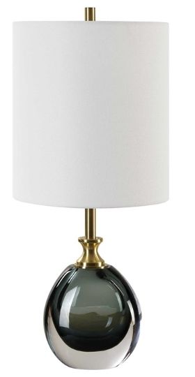 Uttermost® Enigma Teal Blue Glass Buffet Lamp-3