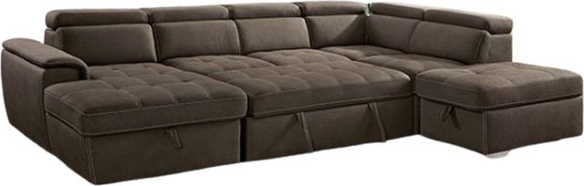 Furniture of America® Hugo 4-Piece Light Brown Right-Arm Facing Sectional and Chaise-0
