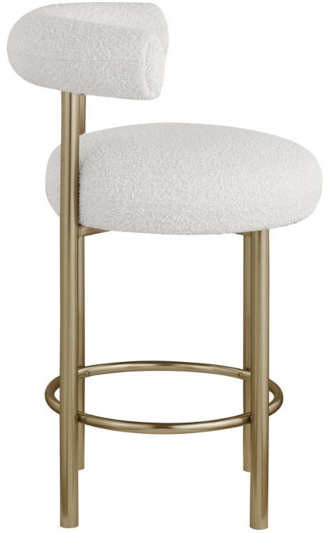 Meridian Furniture Bordeaux Brushed Brass/Cream Stool-2
