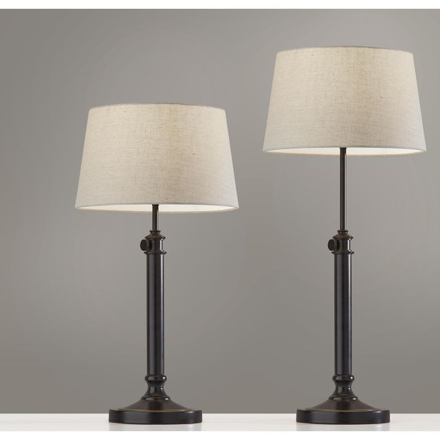 Adesso® Mitchell Set of 2 Antiqued Black Table Lamps-1