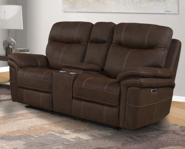 Parker House® Mason Dark Kahlua Power Reclining Console Loveseat-1