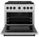 ZLINE Autograph Edition Paramount 36" 5.2 Cu. Ft. Satin Stainless Steel Gas Range with 6 Burner DuoPro™ Cooktop and Convection Gas Oven with Matte Black Accents-1