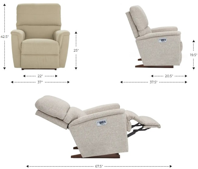 La-Z-Boy® Ava Mineral Leather Power Rocking Recliner with Headrest