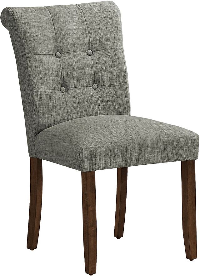 Monarch Specialties Inc. 2-Piece Grey/Walnut 38" Upholstered Dining  Side Chairs Set-0