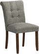Monarch Specialties Inc. 2-Piece Grey/Walnut 38" Upholstered Dining  Side Chairs Set-0