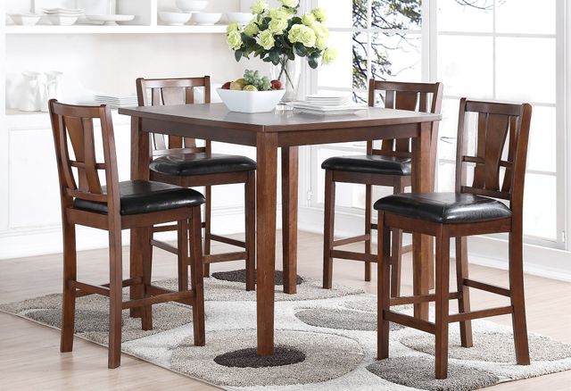 New Classic® Home Furnishings Dixon 5-Piece Dark Espresso Counter Height Table Set-0