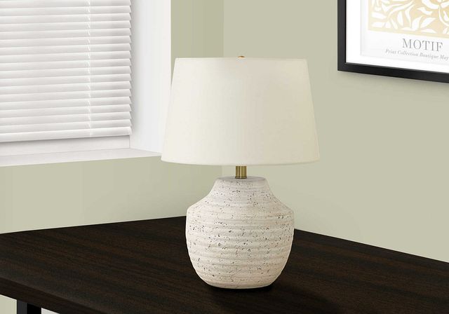 Monarch Specialties Inc. 20"H Cream Concrete Table Lamp-4