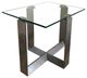 Magnussen Home® Holden Glass Top Rectangular End Table with Aged Pewter Base-0
