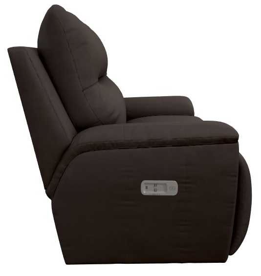 La-Z-Boy® Palmer Walnut Leather Power Reclining Chair and a Half with Headrest and Lumbar-3