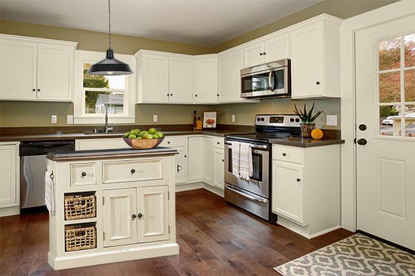 HH2 Home Tuscan Retreat® Country White Medium Granite Top Kitchen Island-1