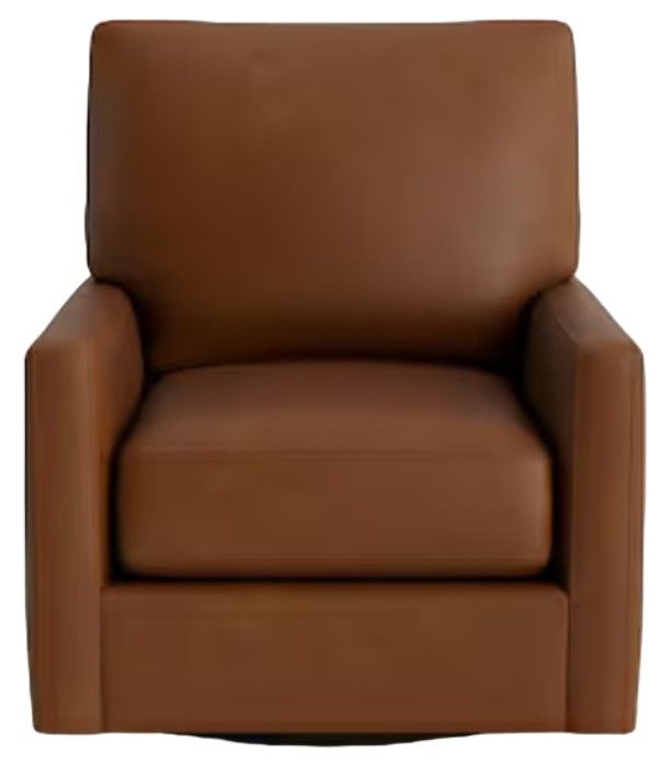 Bassett® Furniture Customizable Benchmade Premier Leather Track Arm Swivel Chair-1