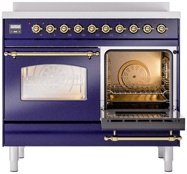 Ilve® Nostalgie II Series 40" Blue Pro Style Induction Range-3