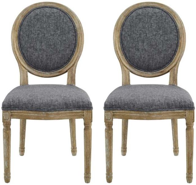Linon Shiraz 2-Piece Brown/Charcoal Side Chair Set-3